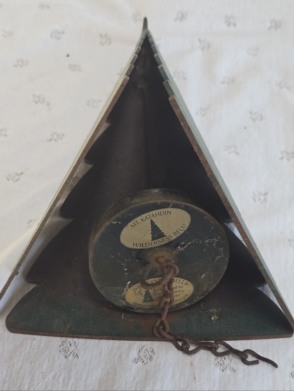 North Country Wind Bells Mt. Katahdin Wilderness Bell Green Tree Triangular - Picture 3 of 3